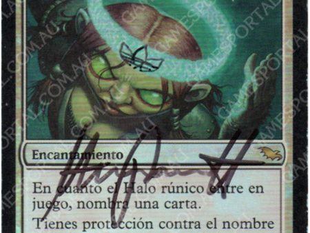 Runed Halo [Shadowmoor] - Moderately Played Foil, Italian, Signed Supply