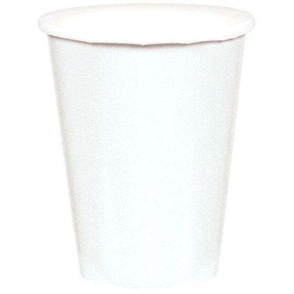 Frosty White Party Paper Cups 9oz, 20pcs Supply