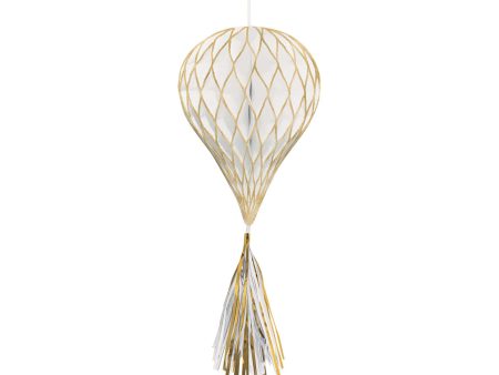 Gold Mini Honeycomb With Foil Tassels 3pcs on Sale