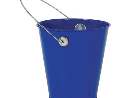 Bright Royal Blue Metal Bucket With Handle Fashion