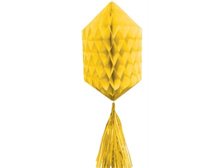 Yellow Sunshine Mini Honeycomb With Foil Tassels 3pcs For Cheap