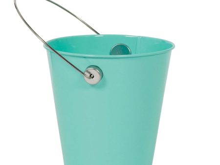 Robins Egg Blue Metal Bucket With Handle For Discount