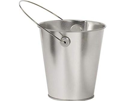 Silver Metal Bucket With Handle For Sale