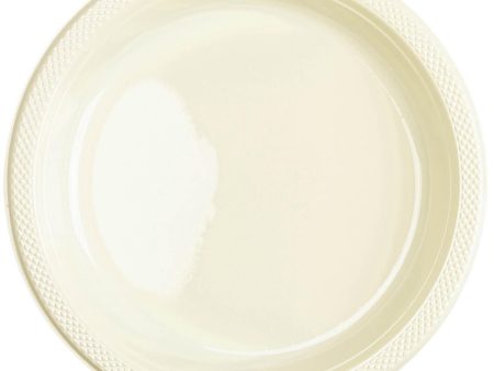 Vanilla Creme Plastic Plates 10.25in, 20pcs Online now