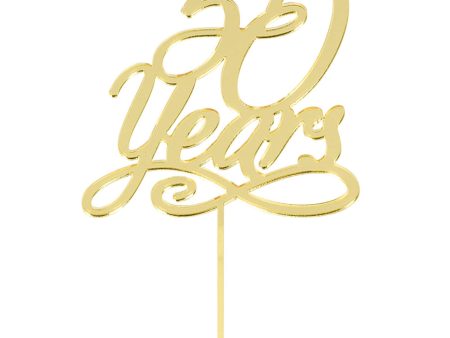 50 Years Gold Plastic Cake Topper Cheap