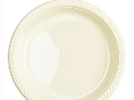 Vanilla Creme Plastic Plates 9in, 20pcs Discount