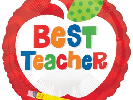 Best Teacher Apple Foil Balloon 18in Cheap