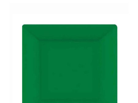 Festive Green Square Paper Plates 7in, 20pcs Hot on Sale