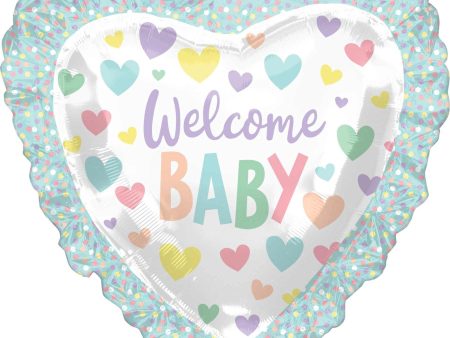 Baby Ruffle Heart SuperShape Balloon 71cm on Sale