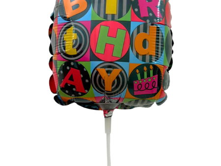 Birthday Squares Mini Shape Balloon For Cheap