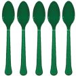 Festive Green Heavy Weight Plastic Spoons 20pcs Online Sale